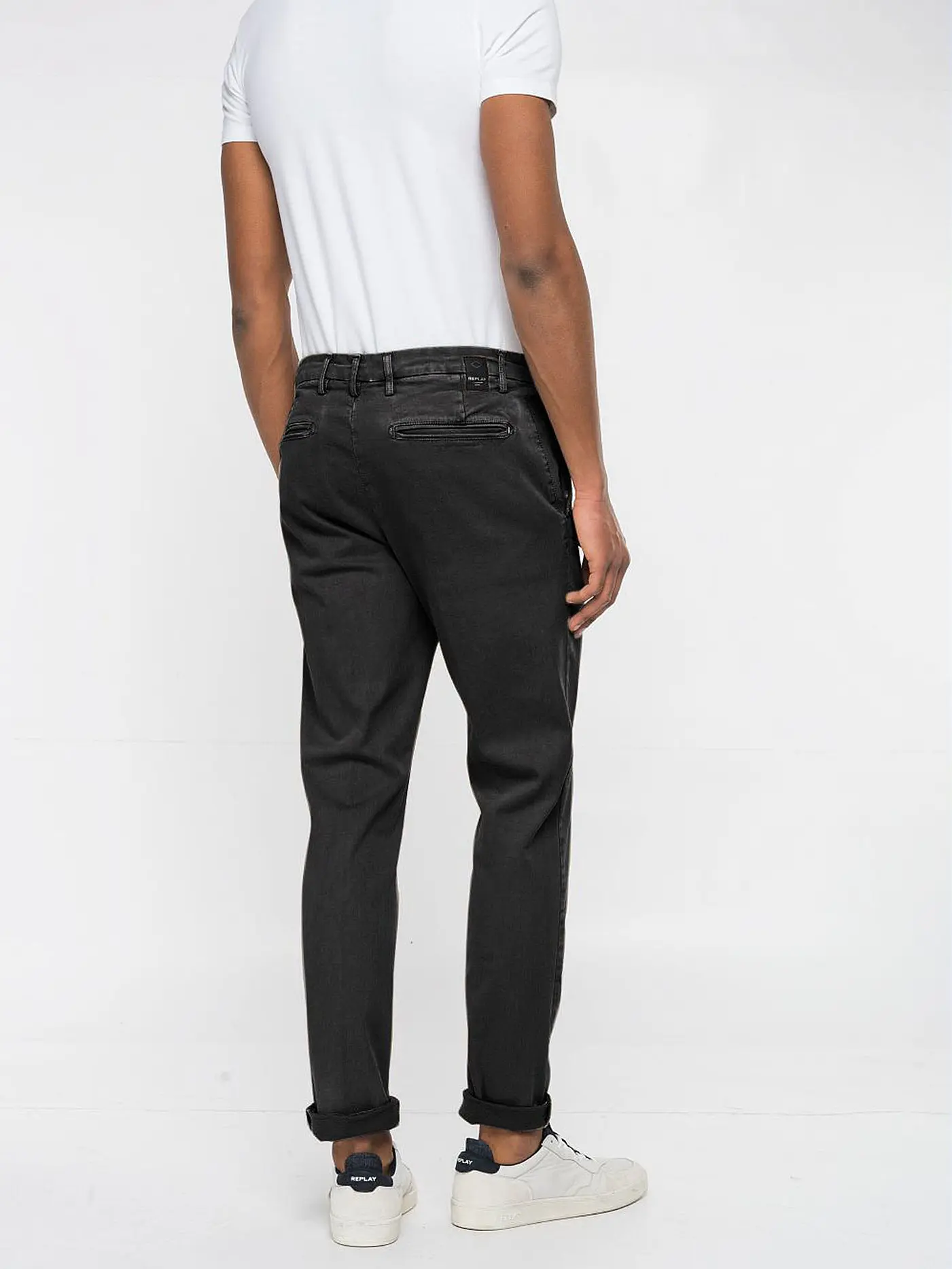 REPLAY | Chino Regular Fit HYPERFLEX BENNI | schwarz